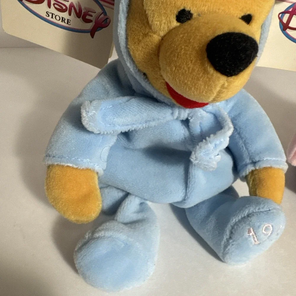 The Disney Store Easter Bunny Pooh Egg Piglet Mini Bean Bag Plush‎ Beanie Vtg